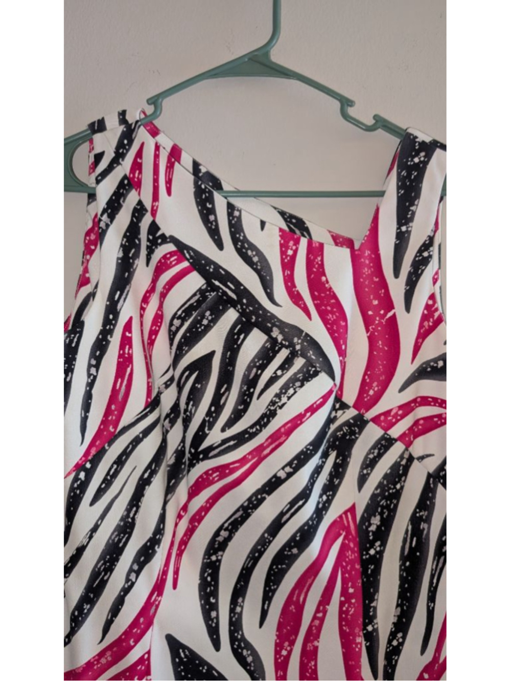 Dressbarn Zebra Print Sleeveless Dress Size 12 White Black Pink, Women's - Picture 2 of 7